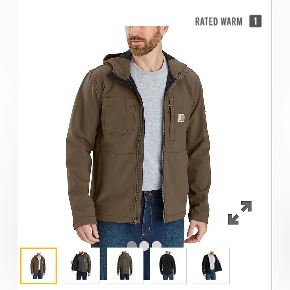 Carhartt Men’s RAIN DEFENDER® RELAXED FIT MIDWEIGHT SOFTSHELL HOODED JACKET